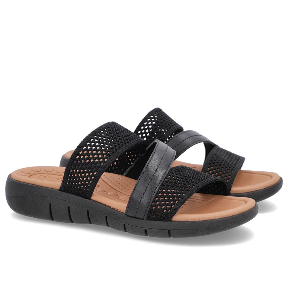 Tamanco Sem Salto Tricot Preto Preto 2