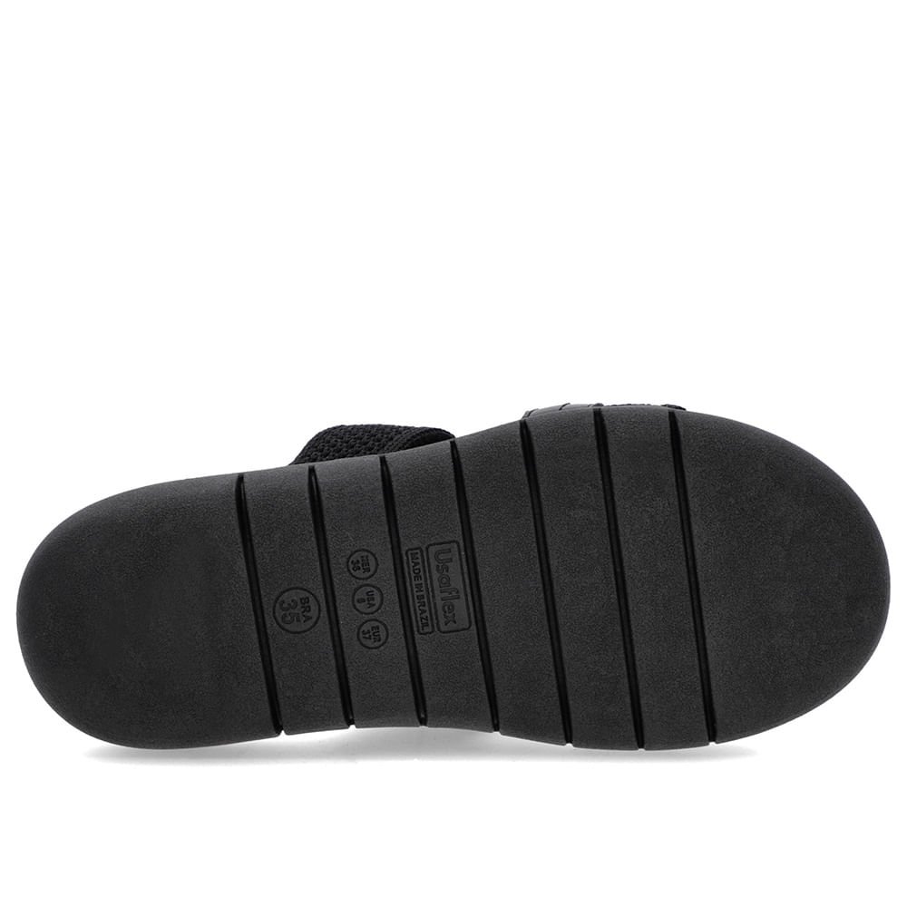 Tamanco Sem Salto Tricot Preto Preto 5