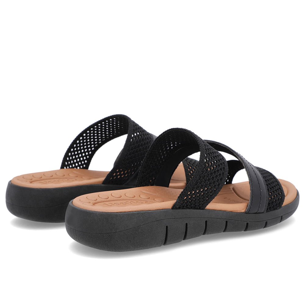 Tamanco Sem Salto Tricot Preto Preto 3