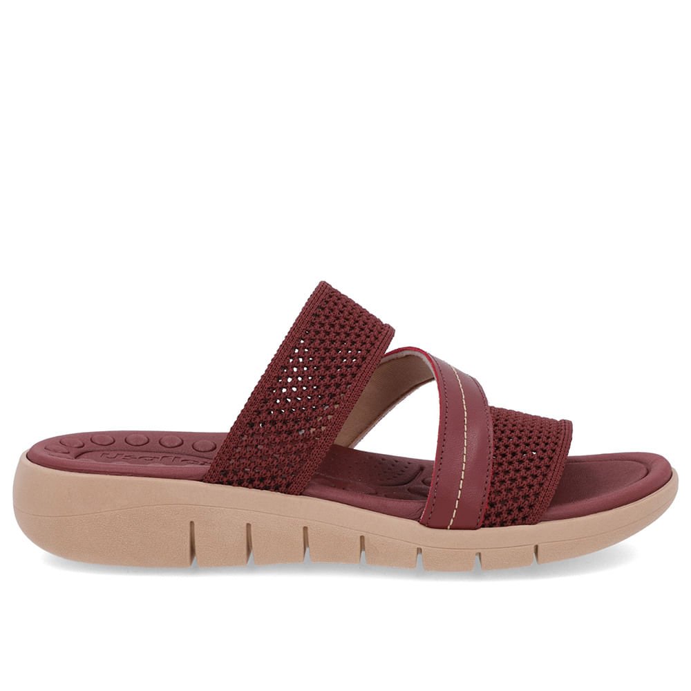 Tamanco Sem Salto Tricot Vermelho