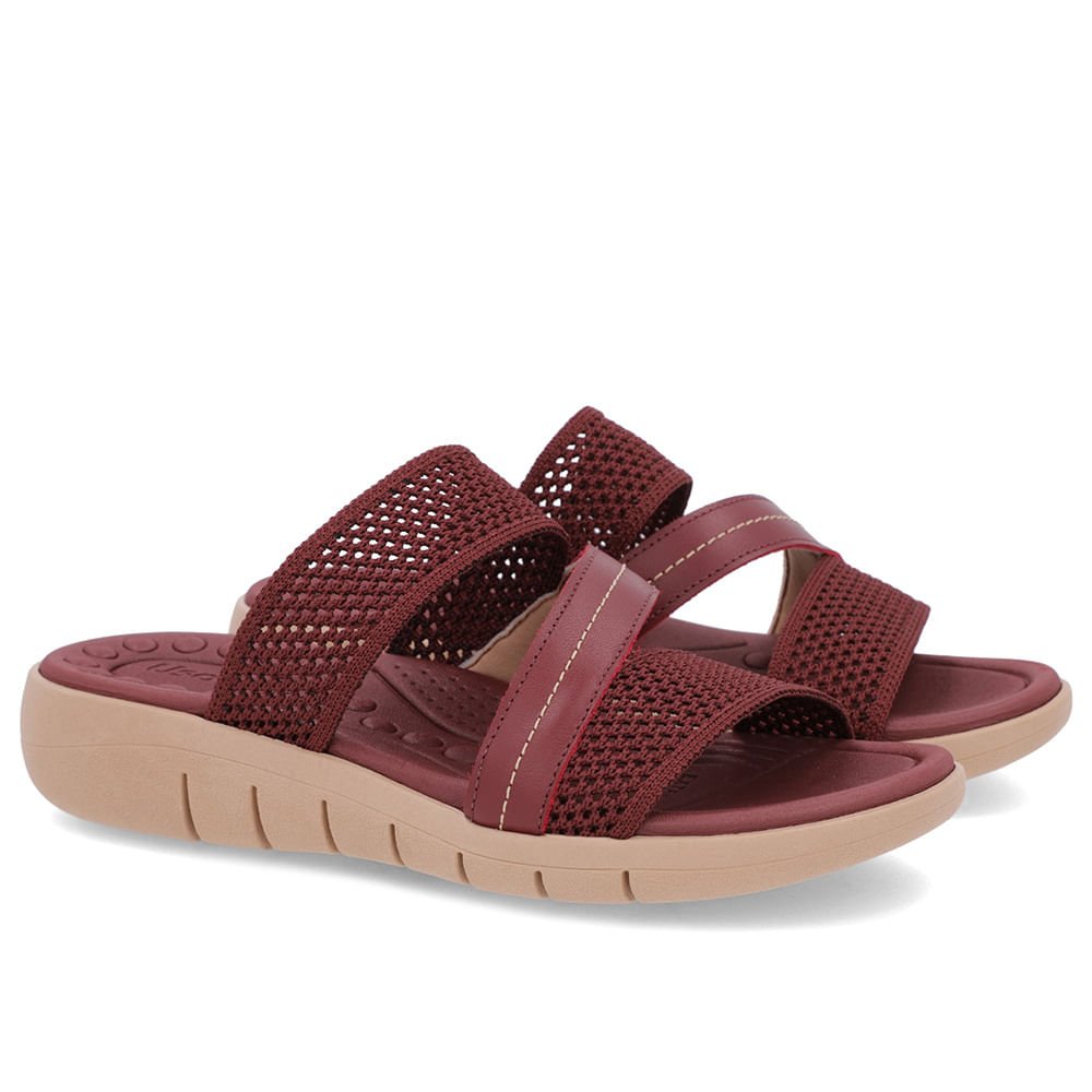 Tamanco Sem Salto Tricot Vermelho Vermelho 2