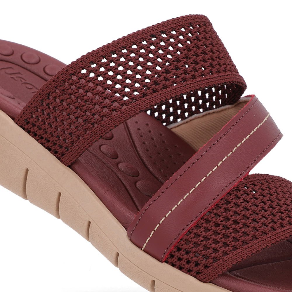 Tamanco Sem Salto Tricot Vermelho Vermelho 4