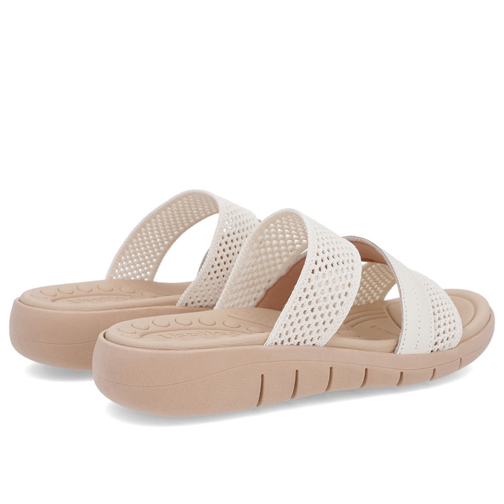 Tamanco Sem Salto Tricot Branco Marfim Branco 3