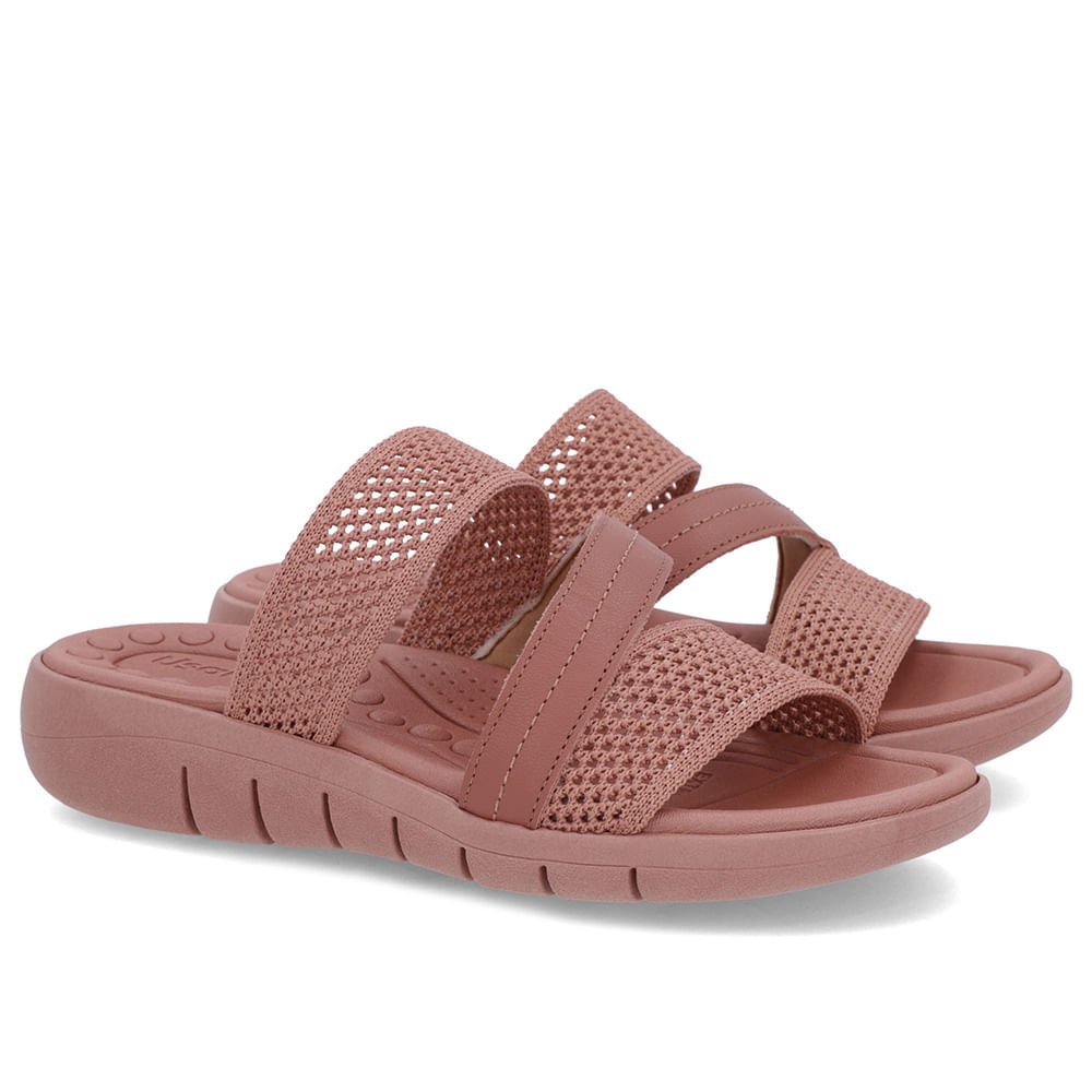 Tamanco Sem Salto Tricot Rosa Rosa 2