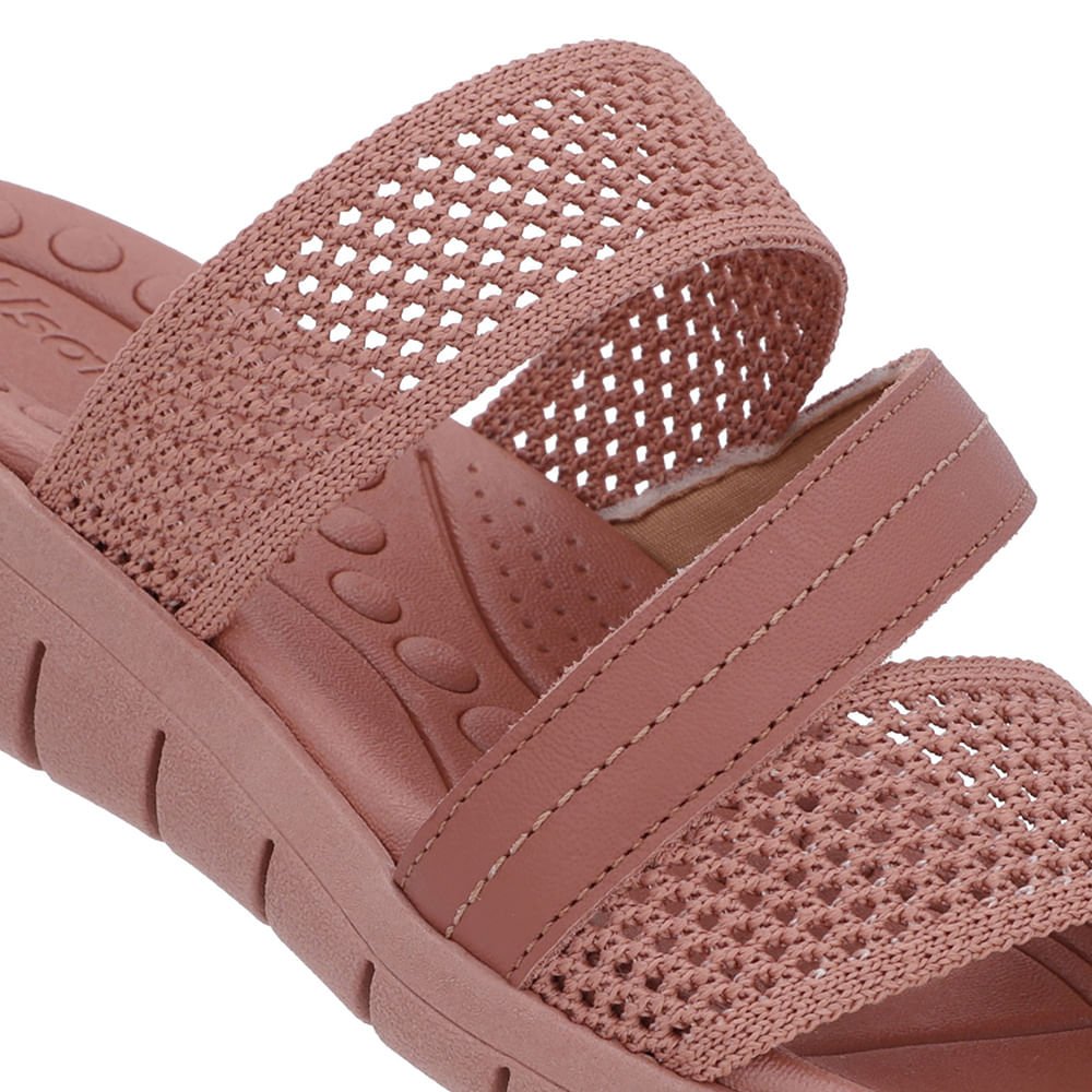 Tamanco Sem Salto Tricot Rosa Rosa 4