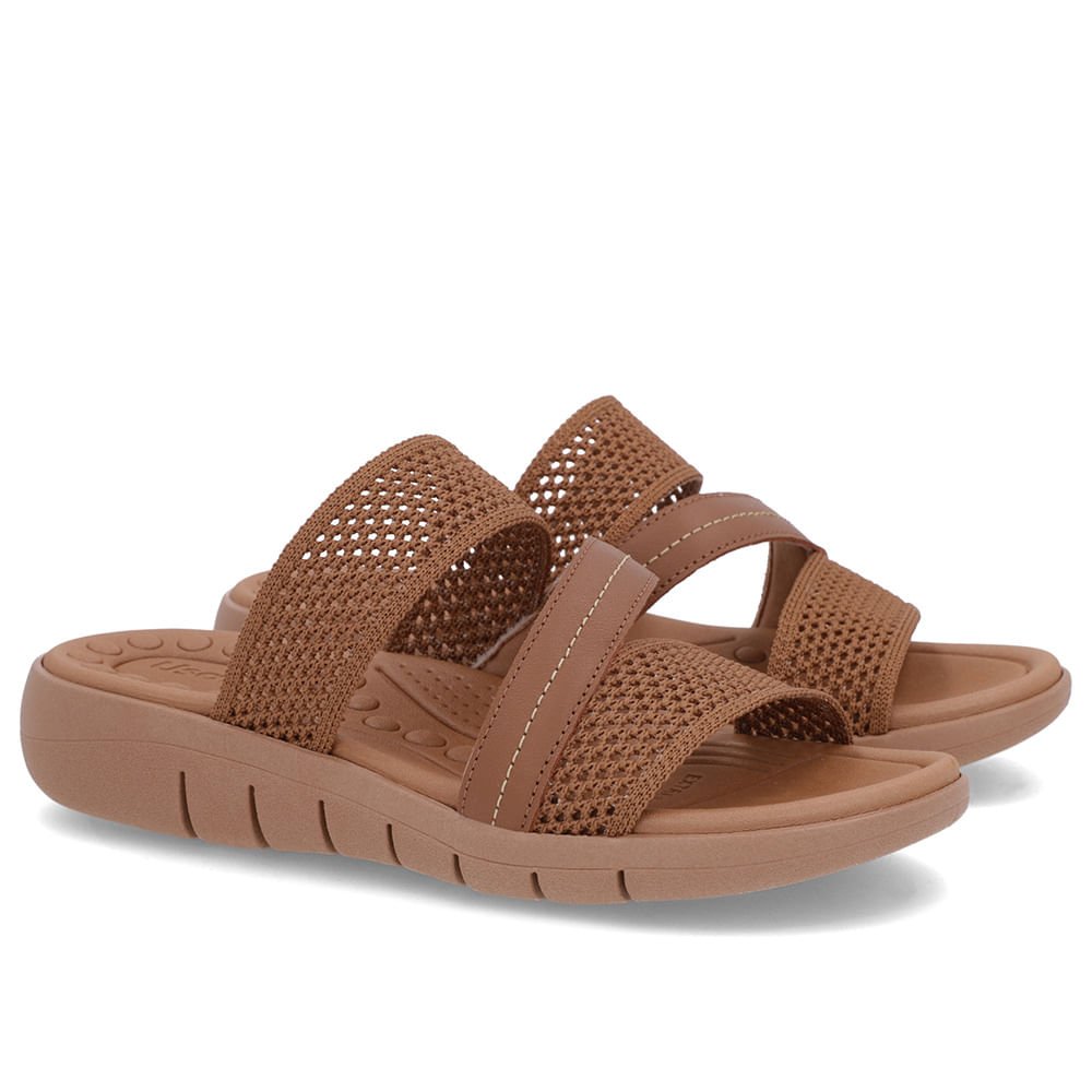 Tamanco Sem Salto Tricot Marrom Marrom 2