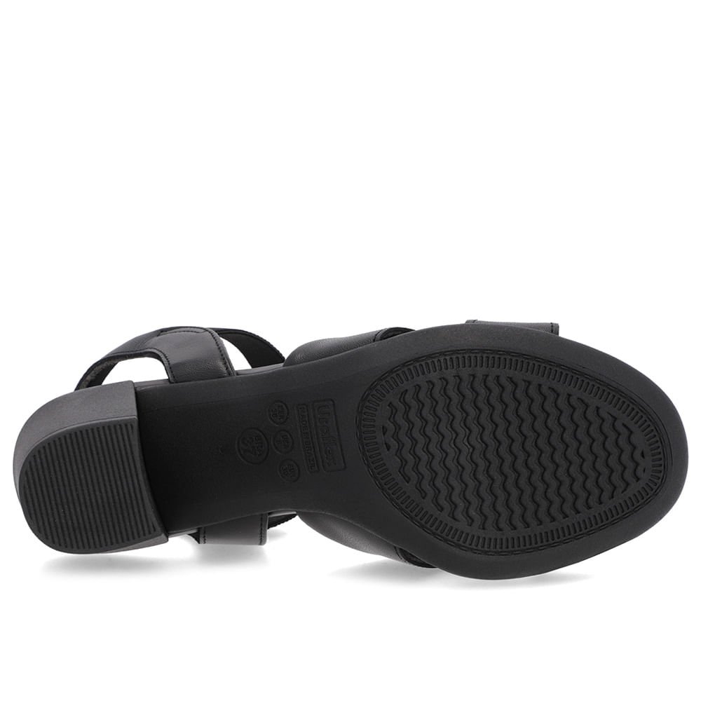 Sandália Couro Preta Tira Elástico Preto 5