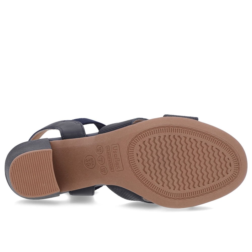 Sandália Couro Azul Tira Elástico Azul 5