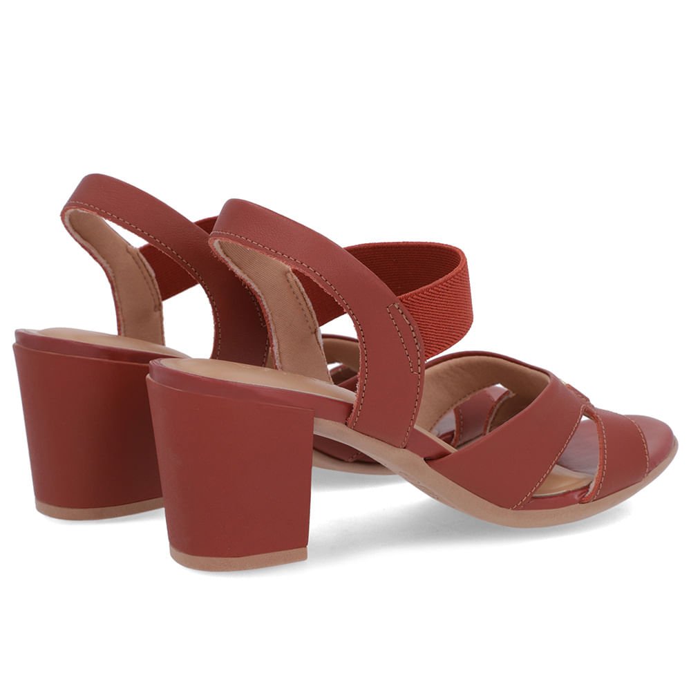 Sandália Couro Marrom Tira Elástico Marrom 3