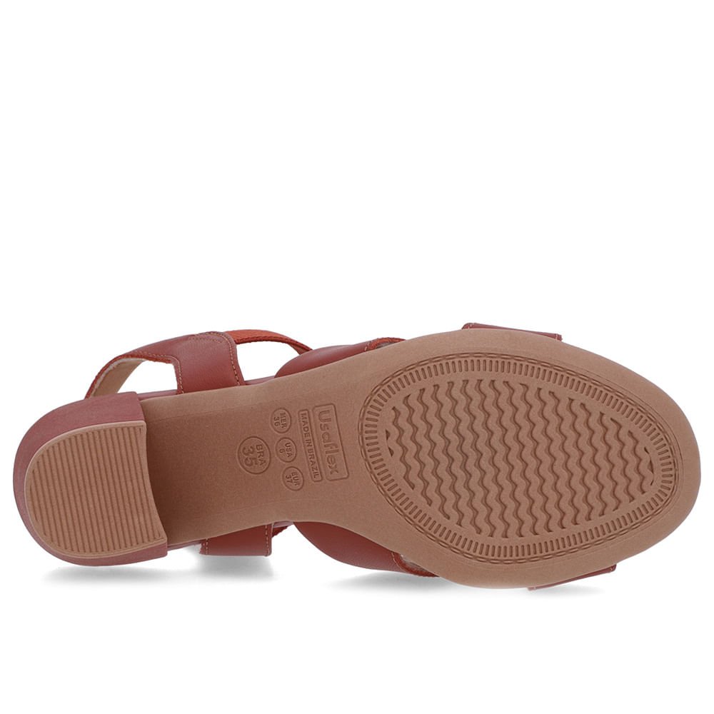 Sandália Couro Marrom Tira Elástico Marrom 5