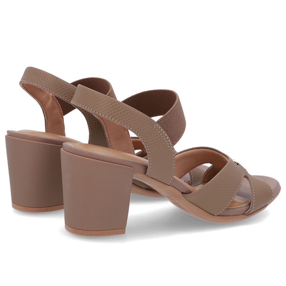 Sandália Couro Marrom Claro Tira Elástico Marrom 3