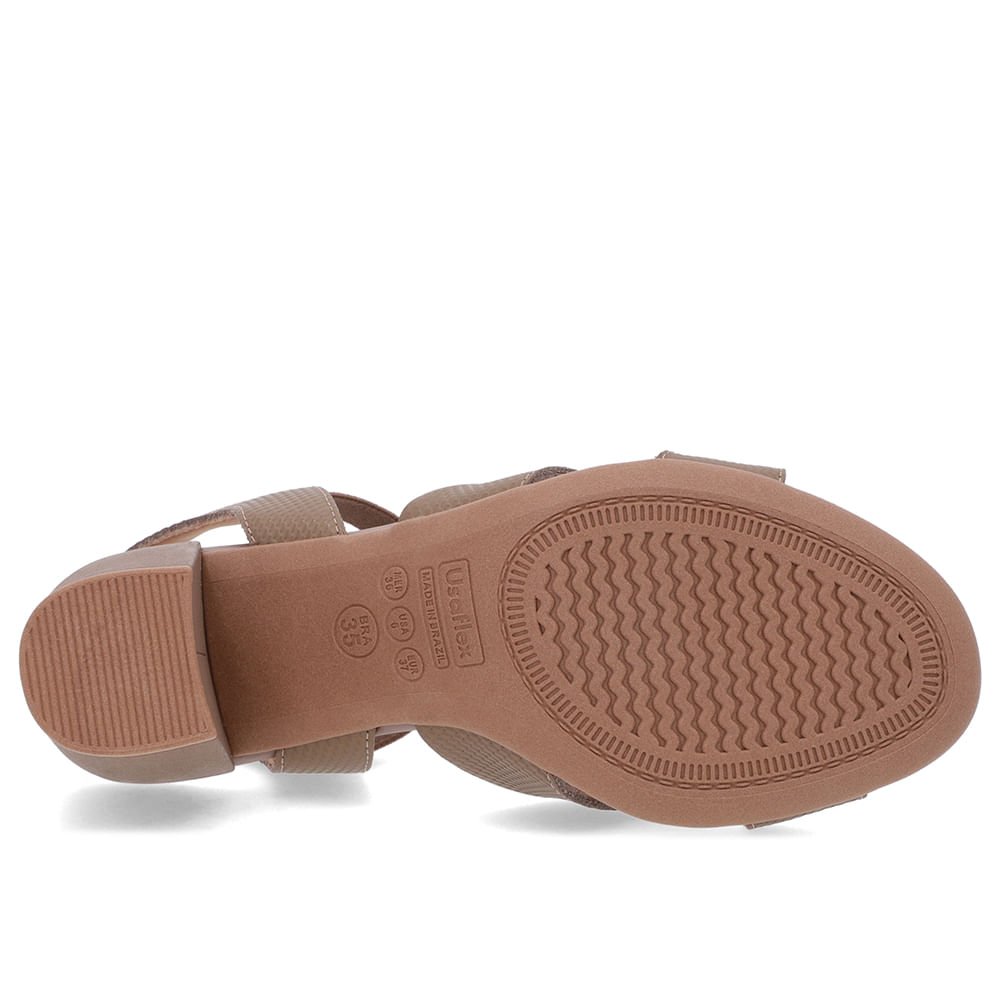 Sandália Couro Marrom Claro Tira Elástico Marrom 5