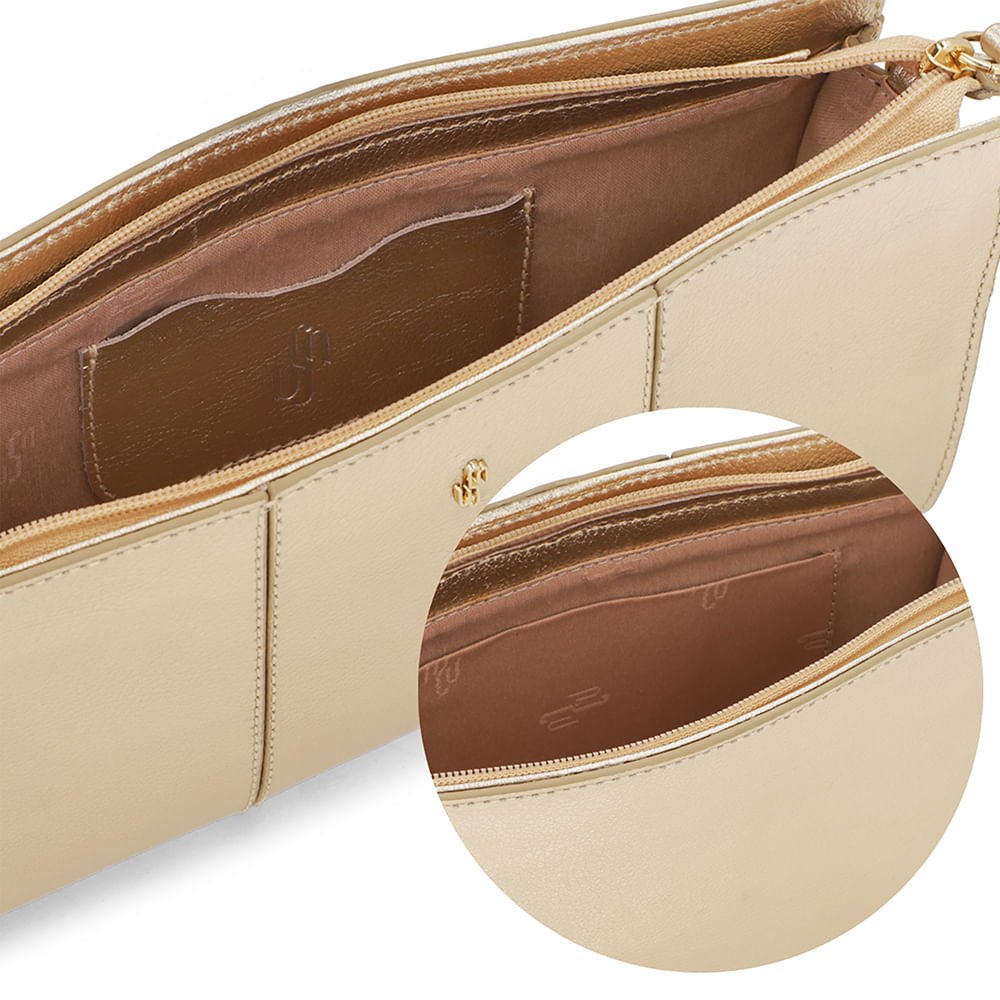 Bolsa Tiracolo Couro Ouro Light Ouro Light 4