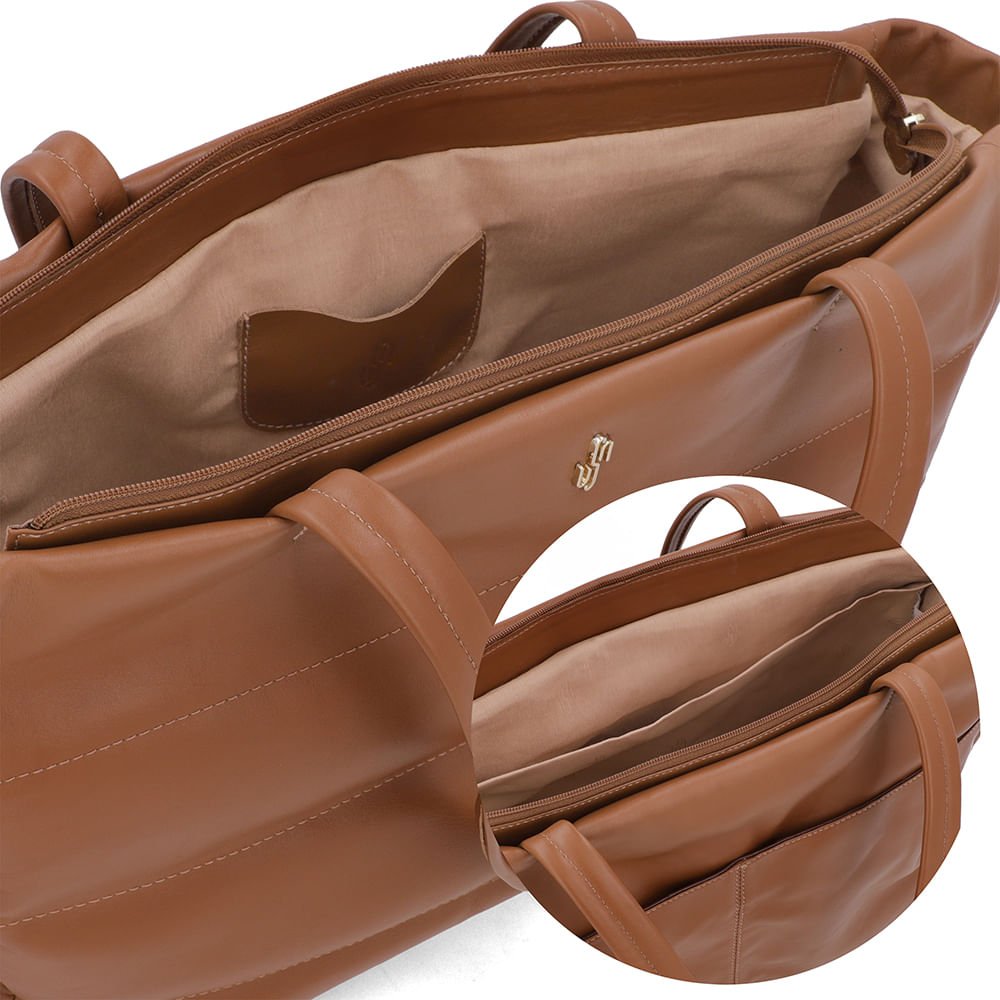 Bolsa Shopper Couro Marrom Comfy Marrom 4