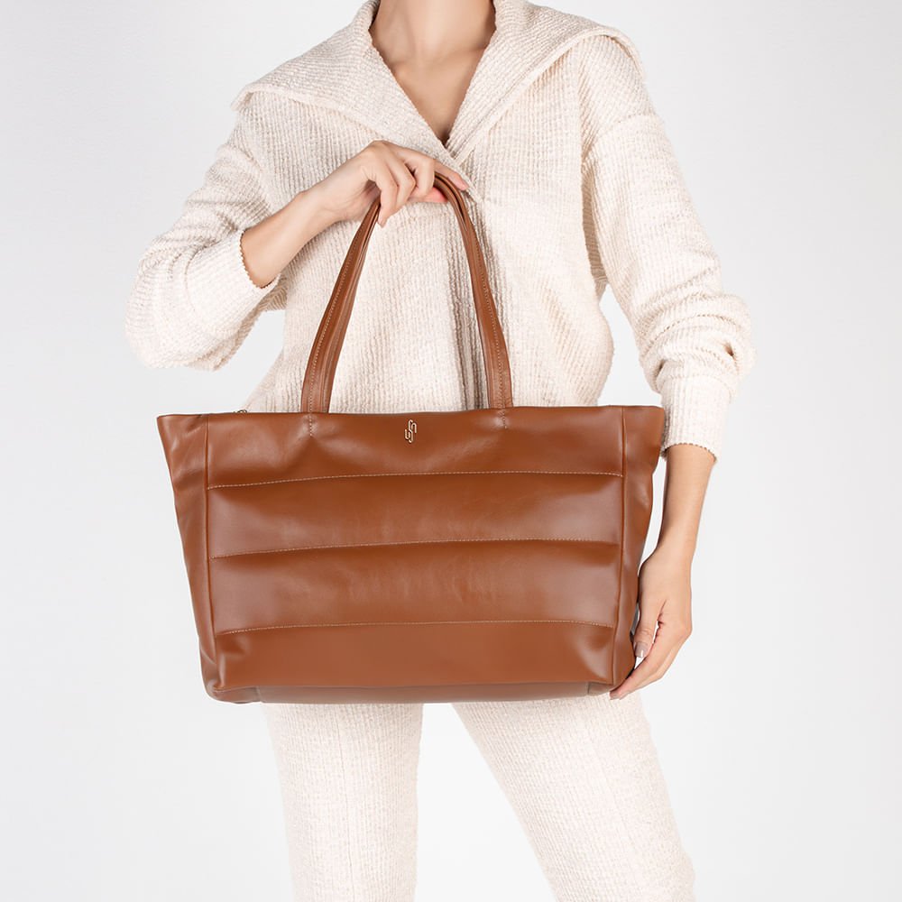 Bolsa Shopper Couro Marrom Comfy Marrom 5
