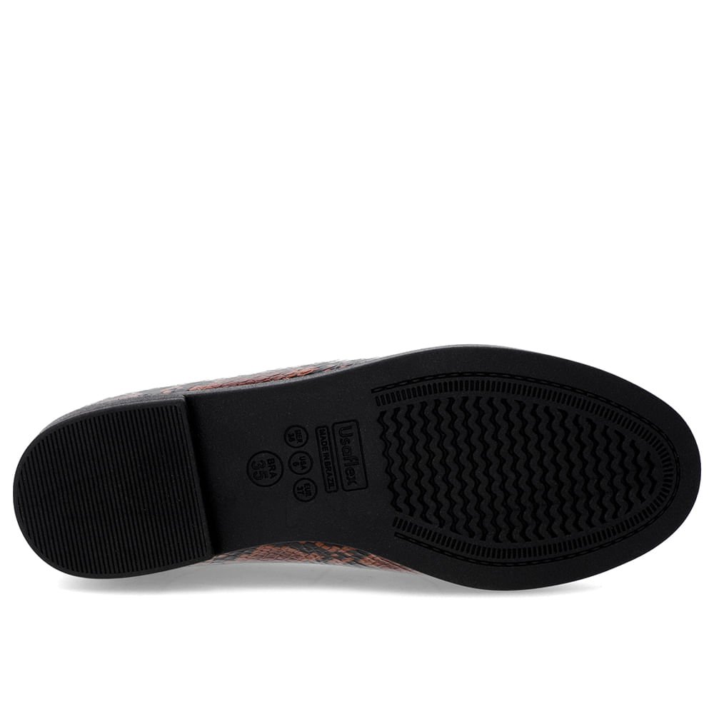 Mocassim Couro Cobra Animal Print Tira Animal Print 5
