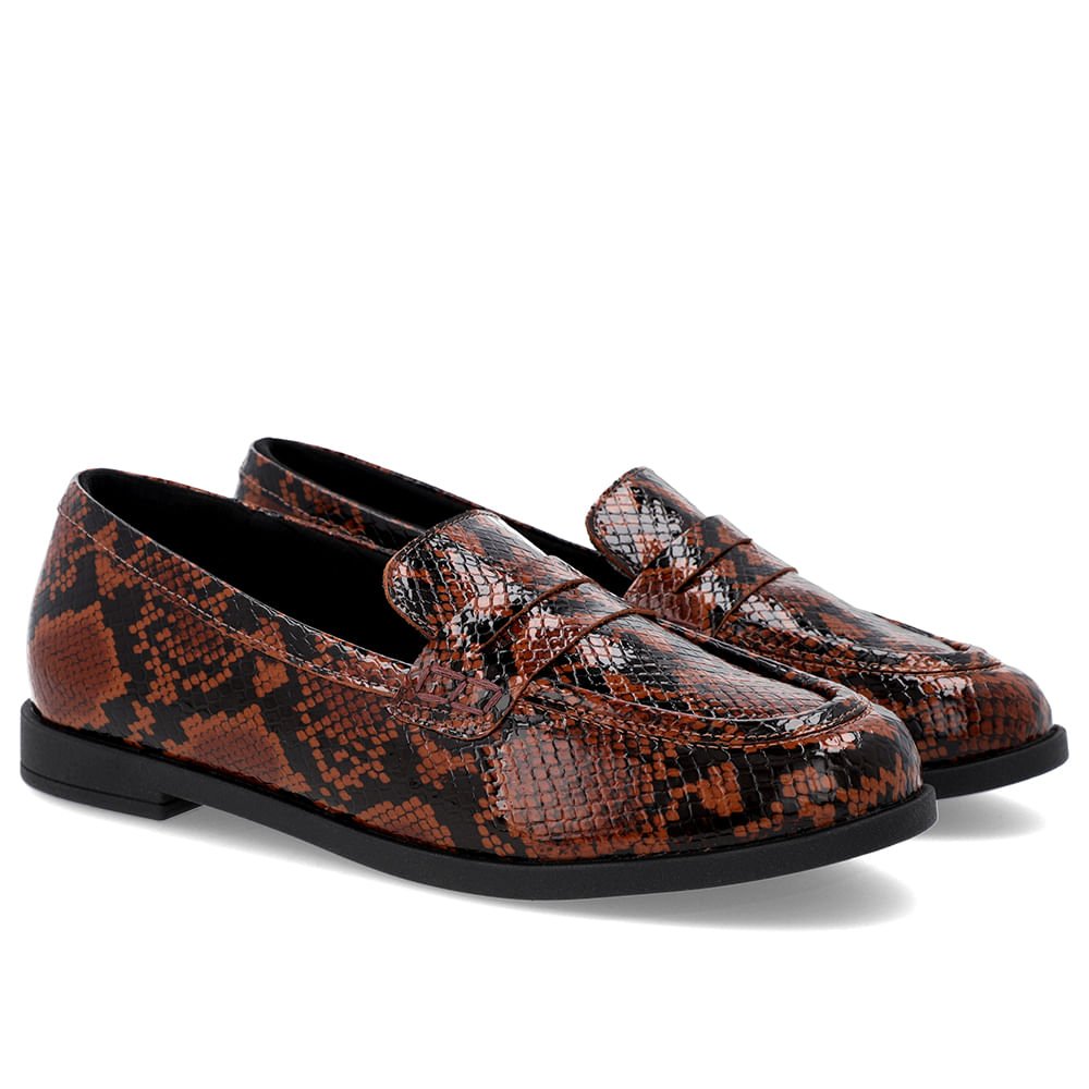 Mocassim Couro Cobra Animal Print Tira Animal Print 2