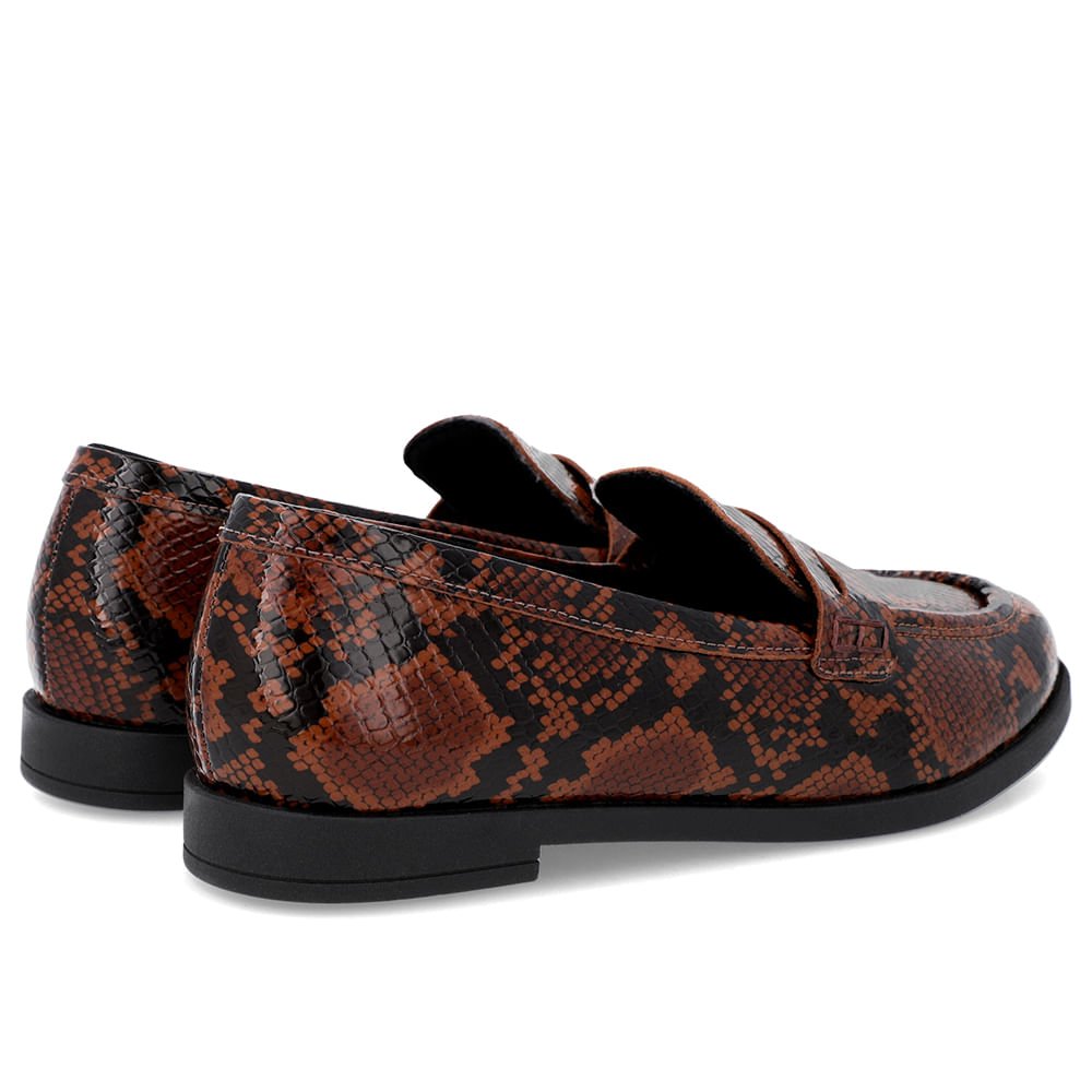 Mocassim Couro Cobra Animal Print Tira Animal Print 3
