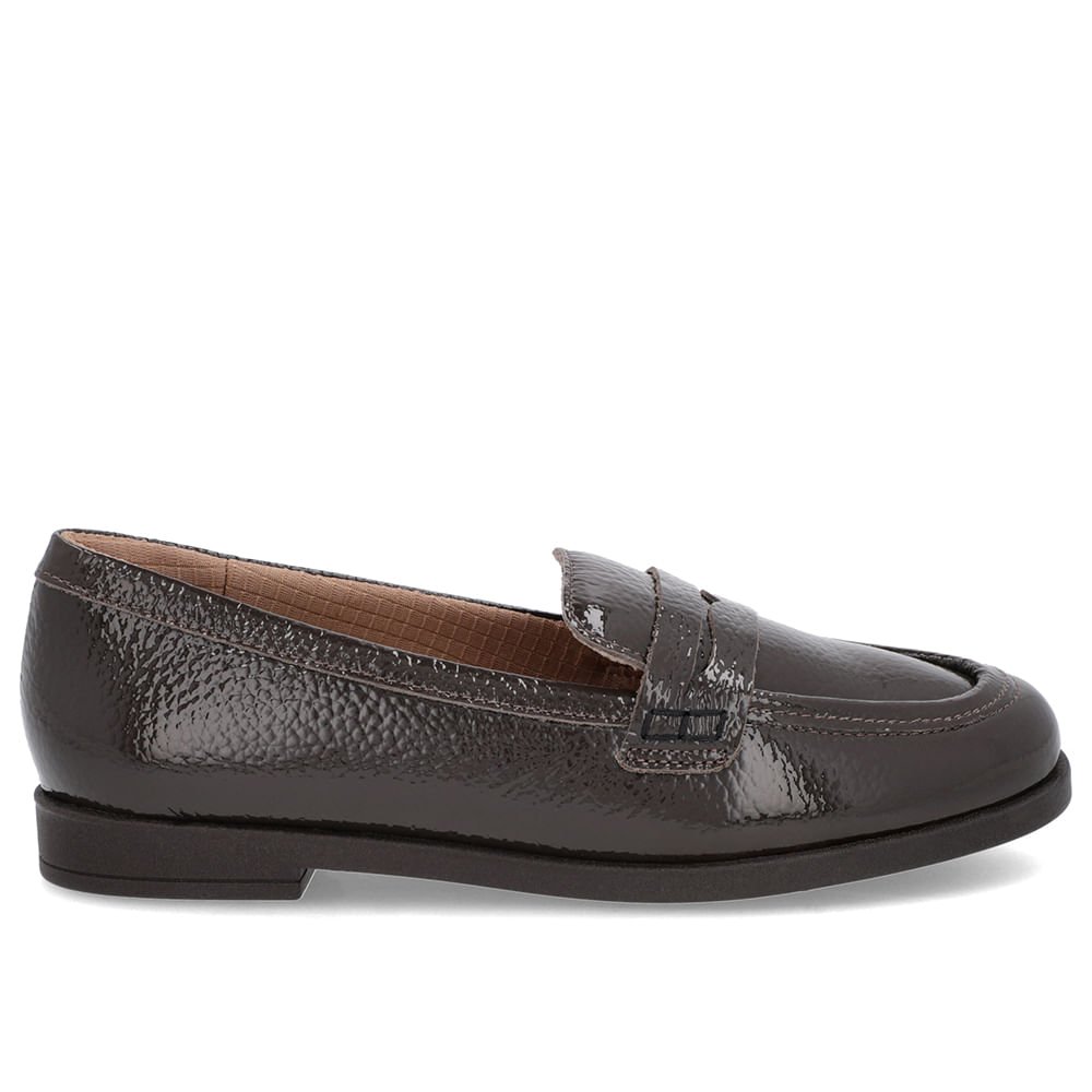 Mocassim Couro Marrom Tira