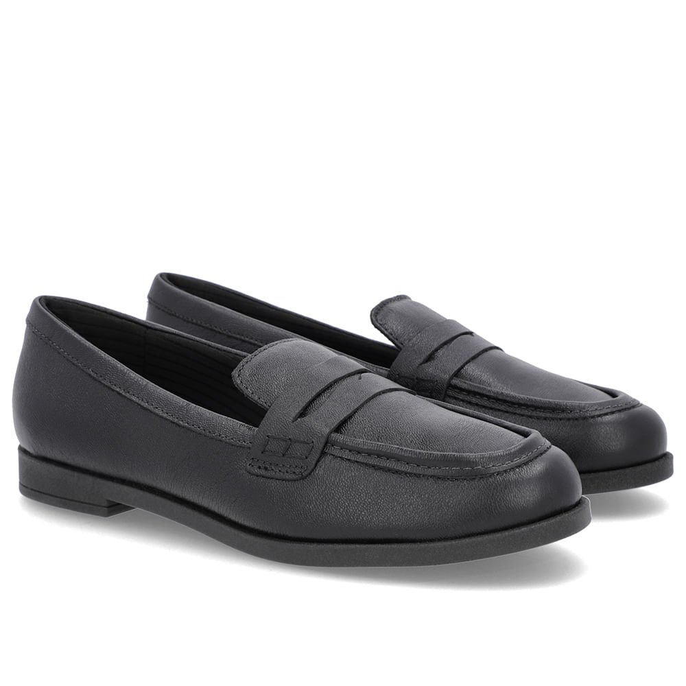 Mocassim Couro Preto Tira Preto 2