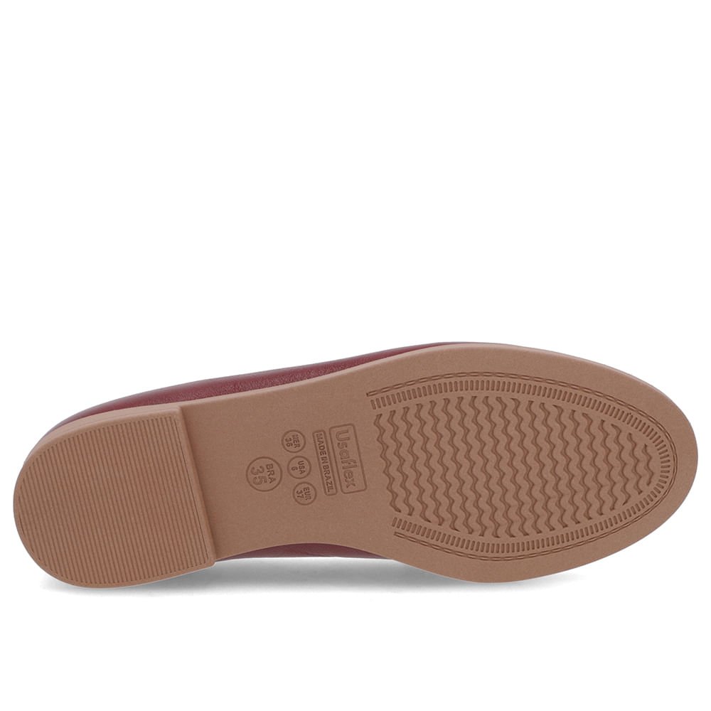 Mocassim Couro Vermelho Tira Vermelho 5