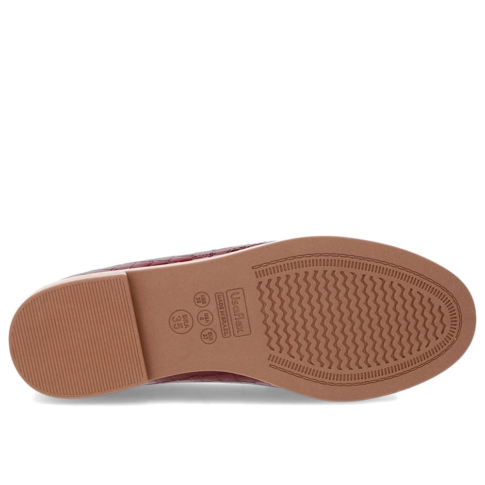 Mocassim Verniz Croco Vermelho Tira Bridão Vermelho 5