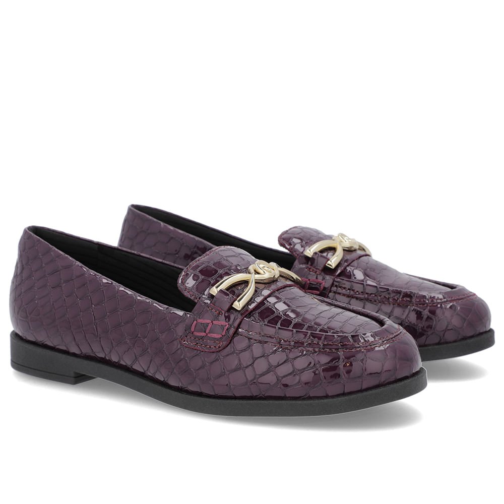 Mocassim Verniz Croco Roxo Tira Bridão Roxo 2
