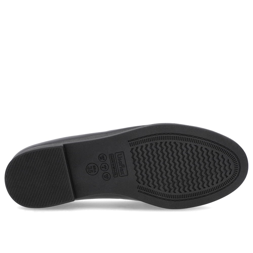 Mocassim Couro Preto Tira Bridão Preto 5