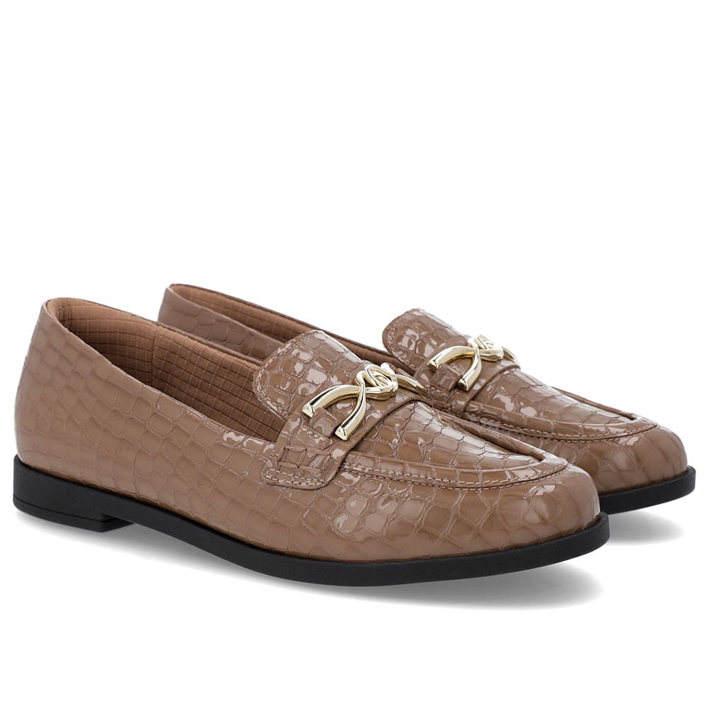 Mocassim Couro Marrom Claro Tira Bridão Marrom 2