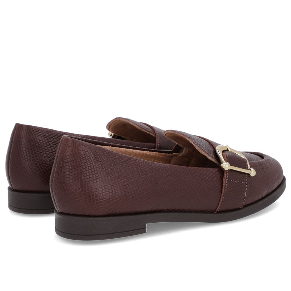 Mocassim Marrom Couro Textura Bridão Marrom 3