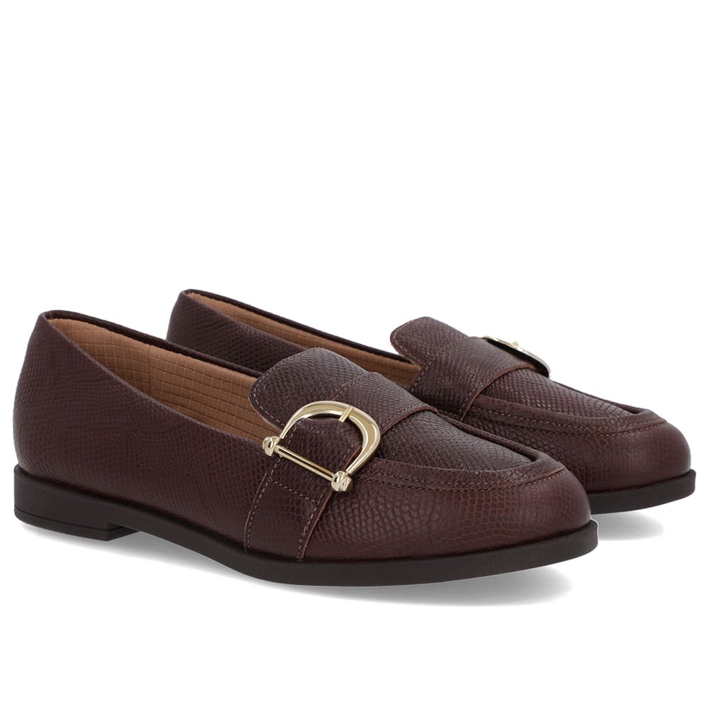 Mocassim Marrom Couro Textura Bridão Marrom 4