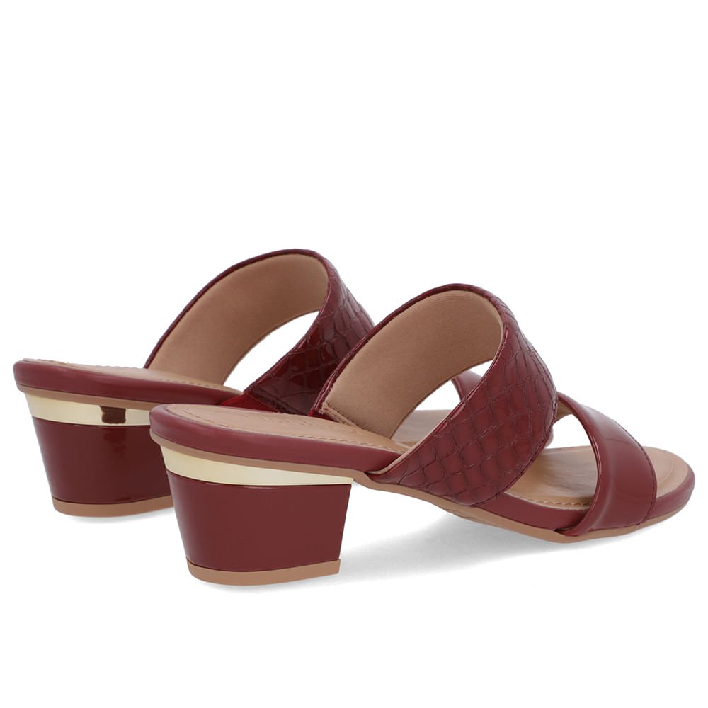 Tamanco Vermelho Verniz Croco Tiras Vermelho 3