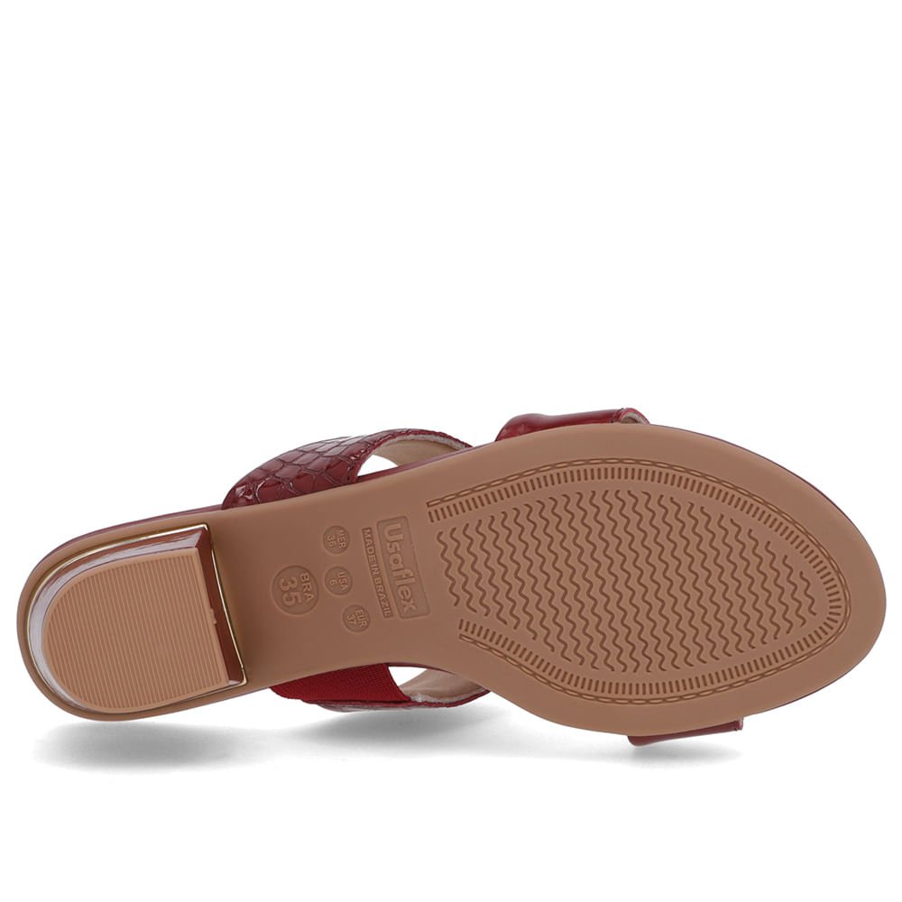 Tamanco Vermelho Verniz Croco Tiras Vermelho 5