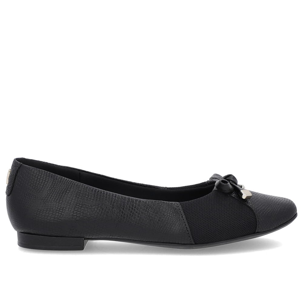 Sapatilha Preta Couro Textura