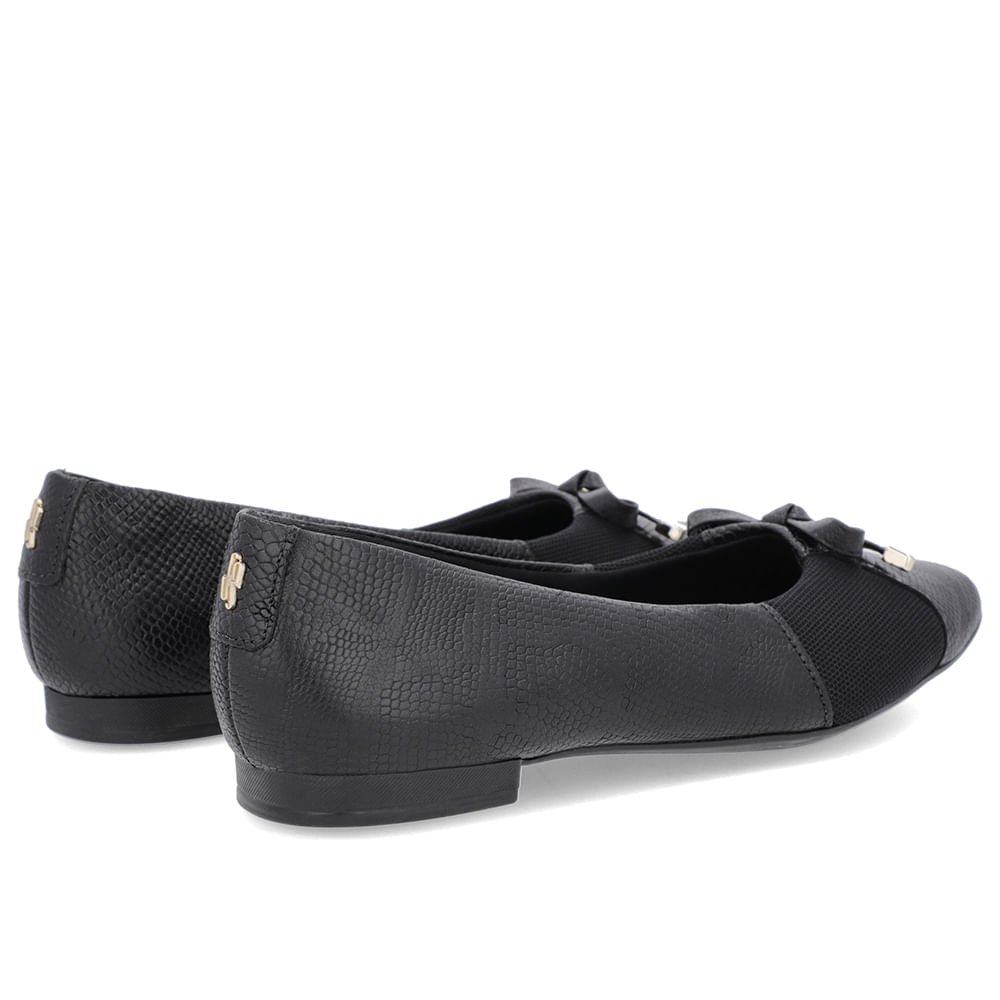 Sapatilha Preta Couro Textura Preto 3