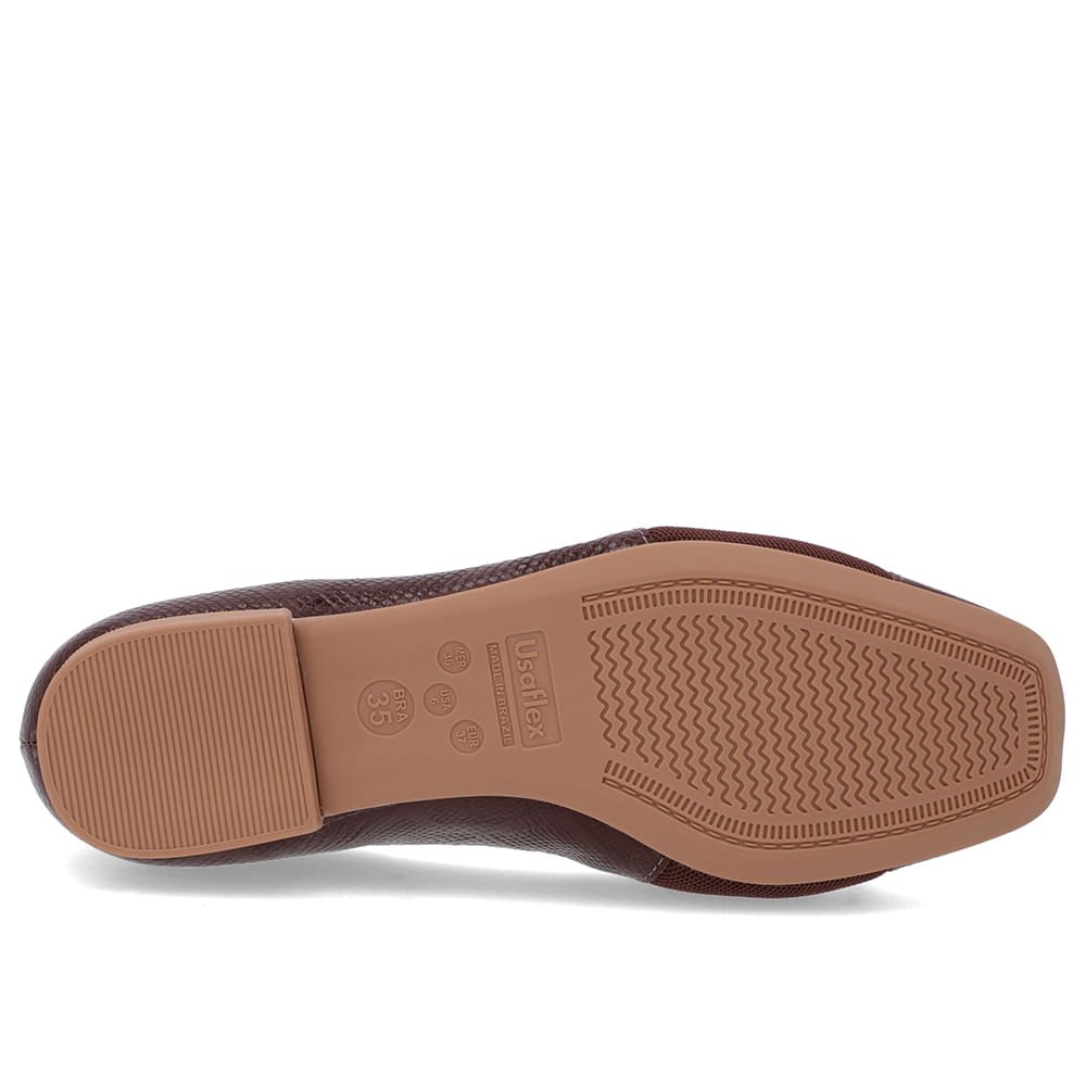 Sapatilha Marrom Couro Textura Marrom 5