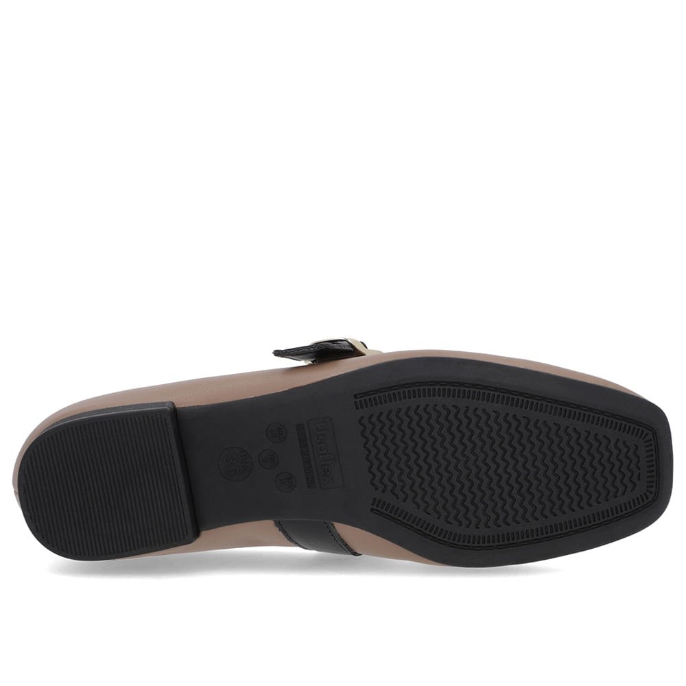 Sapatilha Marrom Claro Couro Tira Fivela Marrom 5