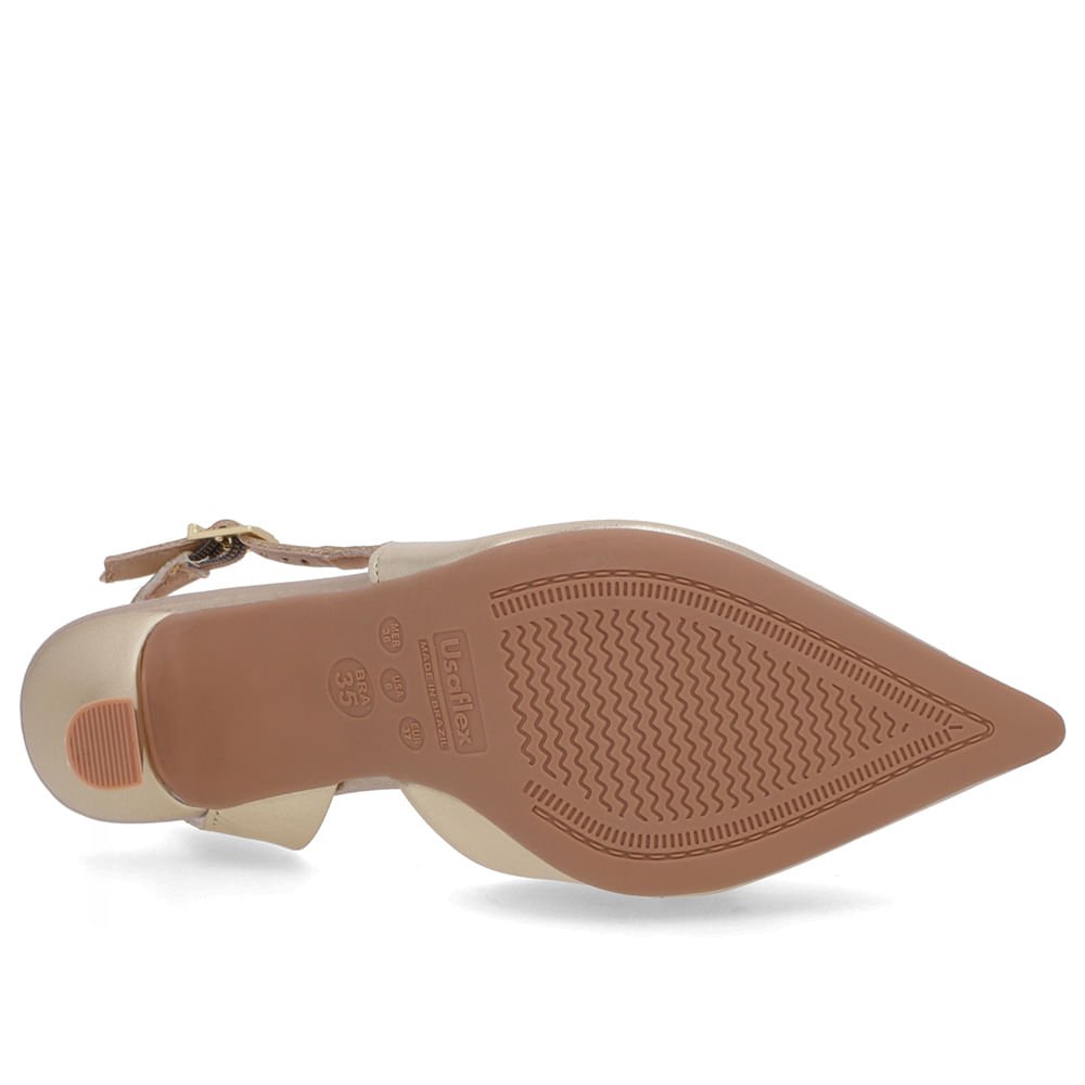 Slingback Dourado Laço Couro Dourado 5