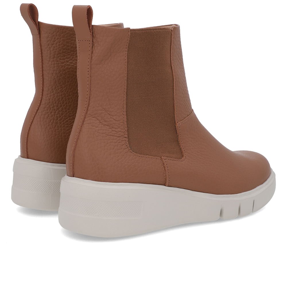 Bota Coturno Couro Marrom Elástico Lateral Marrom 3