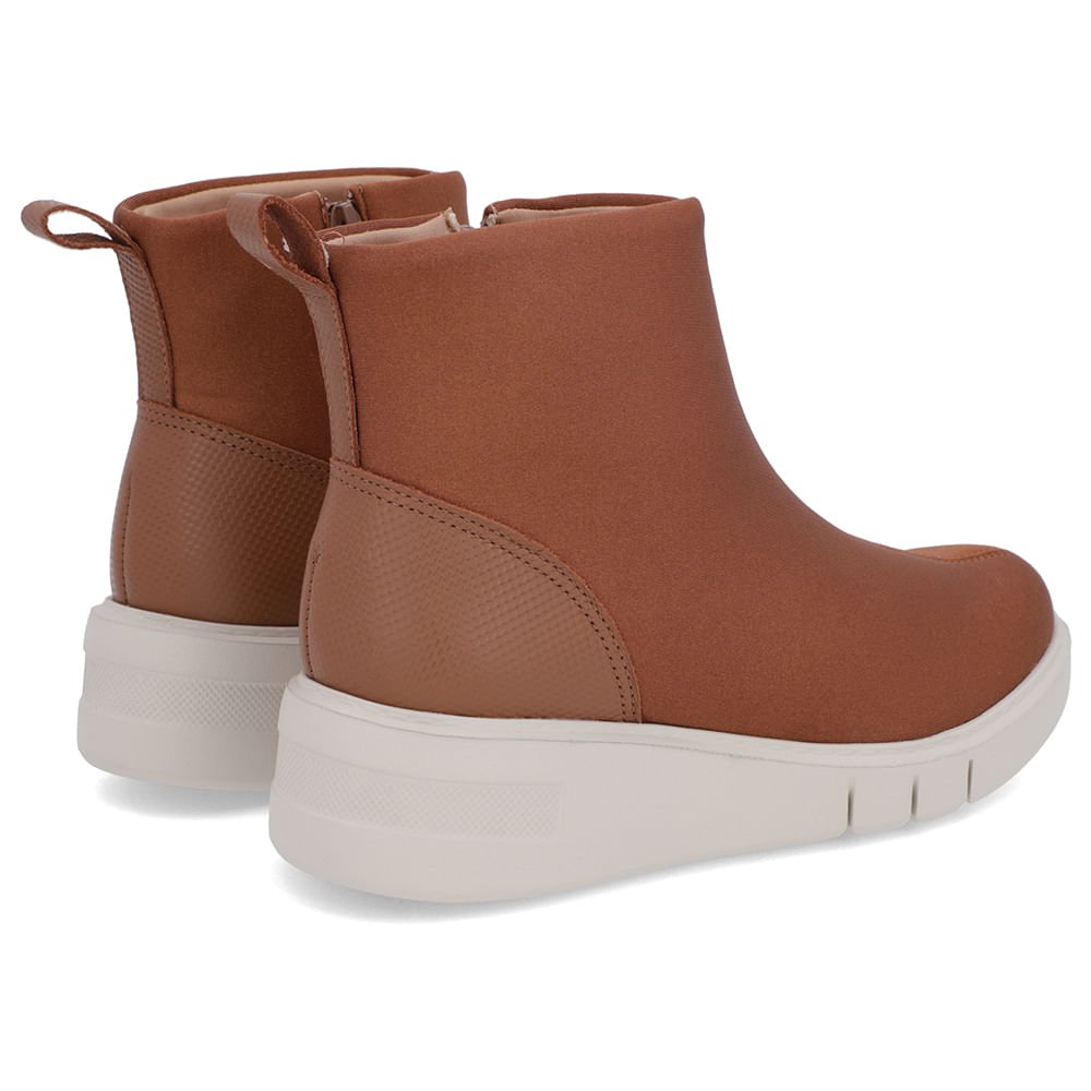 Bota Tecido Marrom Cano Baixo Marrom 3