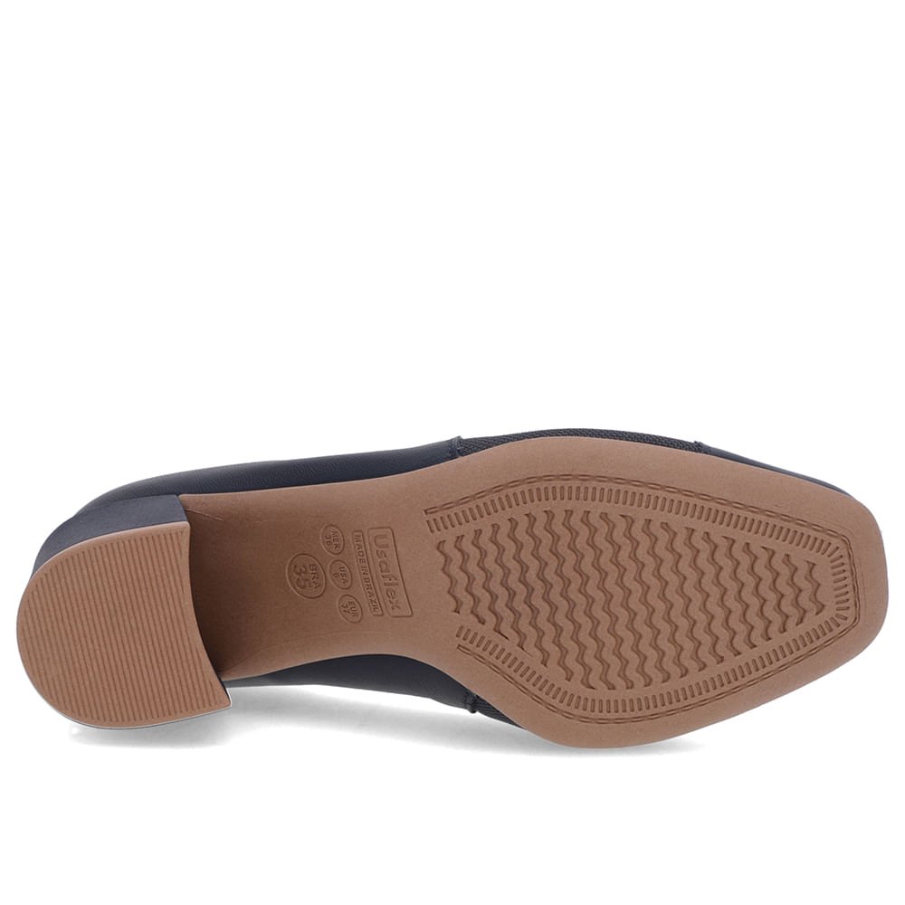 Scarpin Azul Couro Detalhe Tecido Azul 5