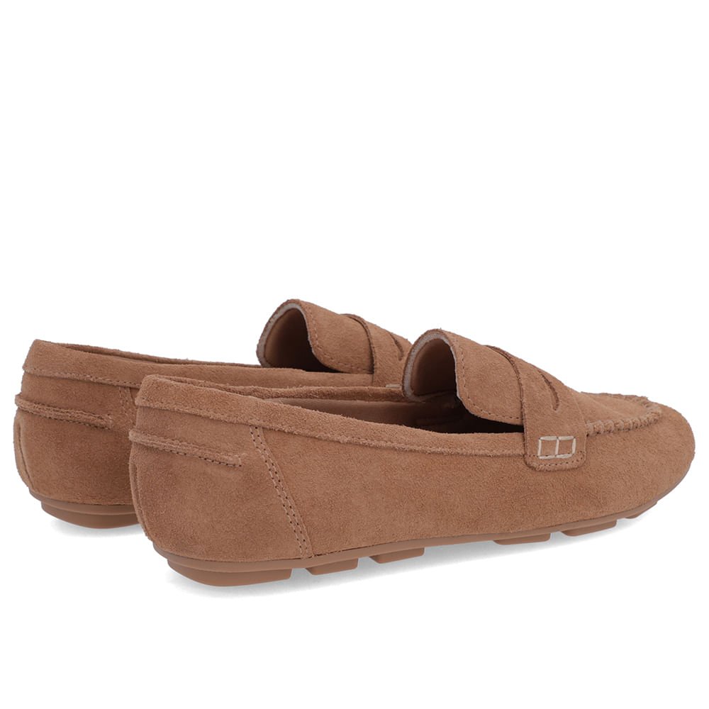 Loafer Marrom Couro Camurça Costuras Marrom 3