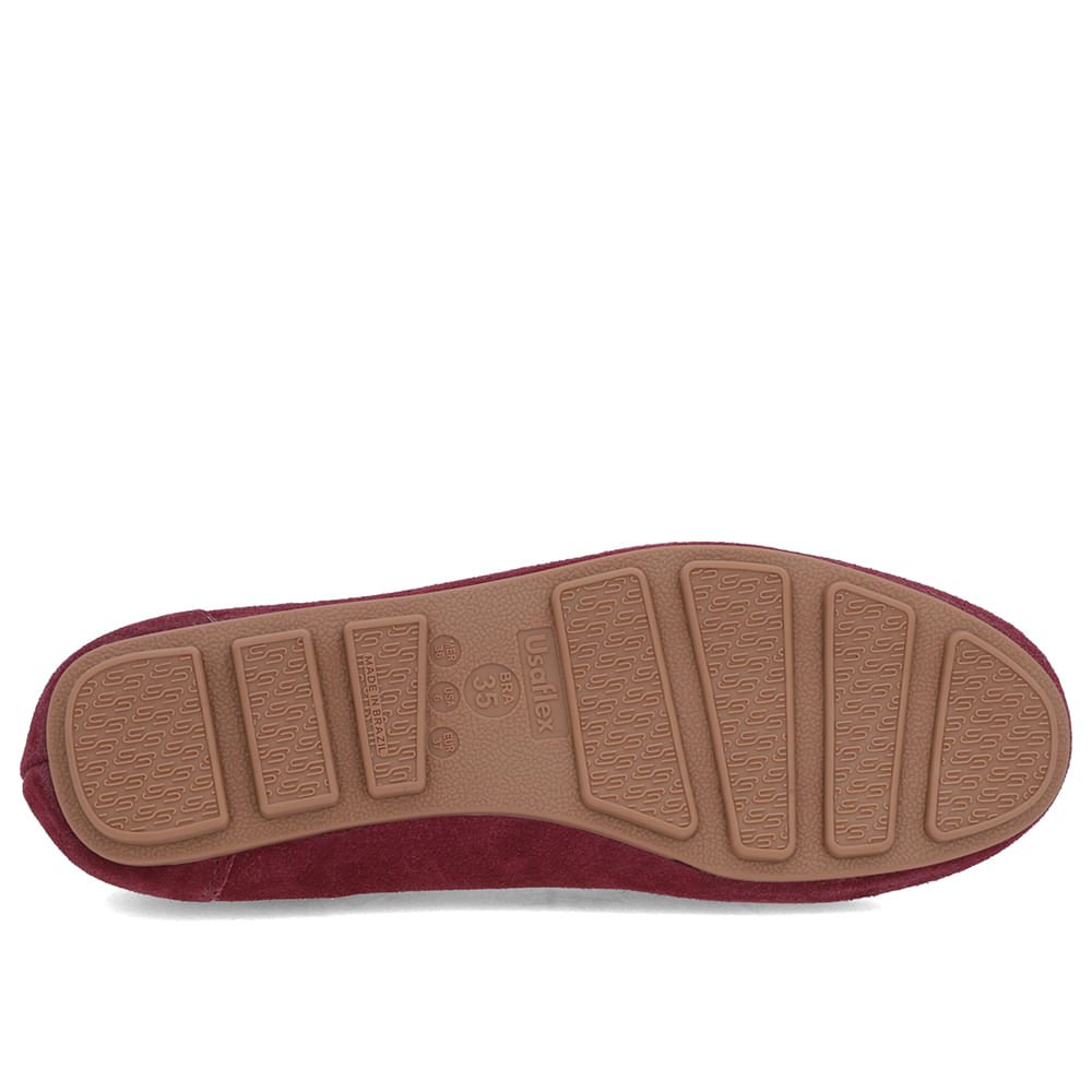 Loafer Vermelho Couro Camurça Costuras Vermelho 5