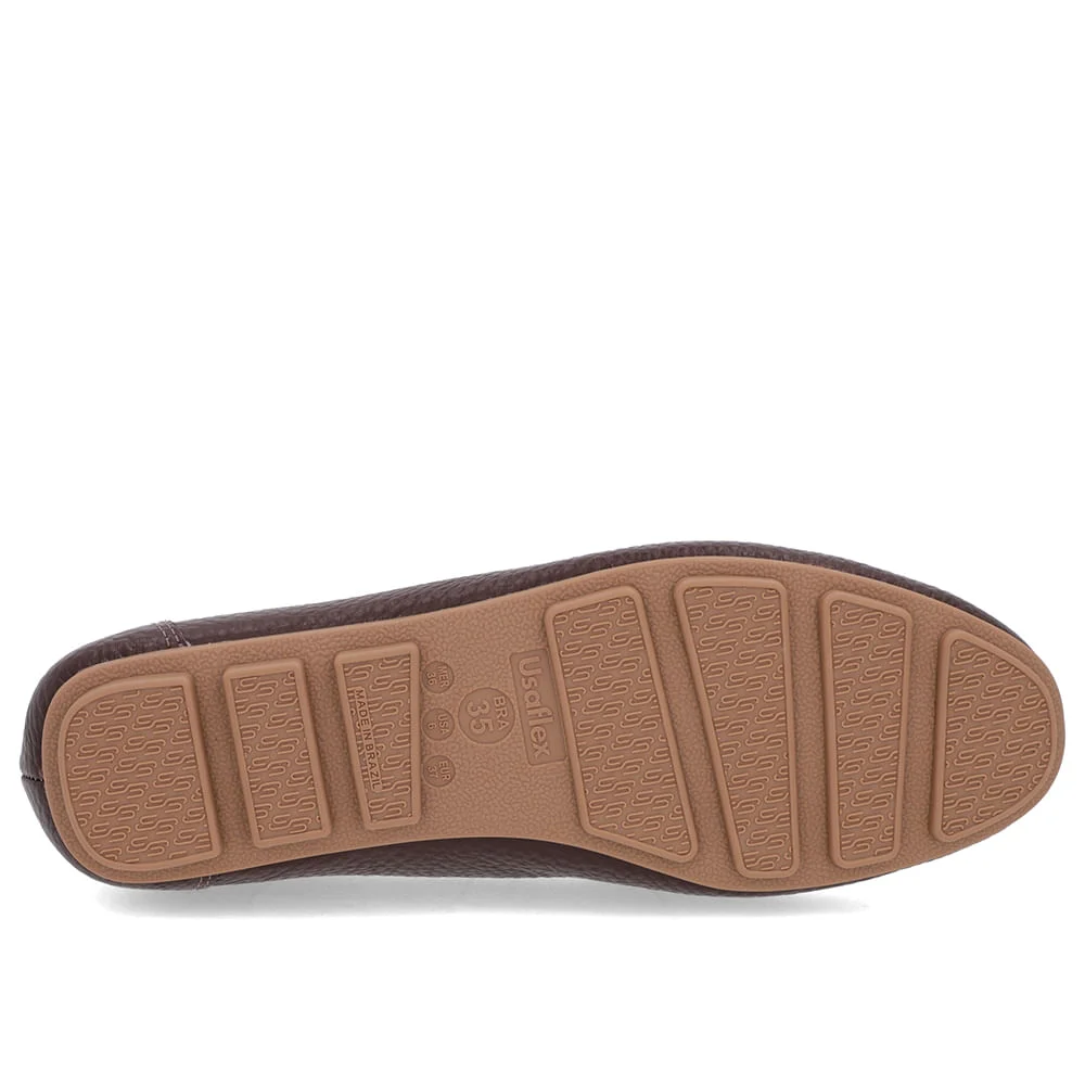 Loafer Marrom Textura Couro Costuras Marrom 5