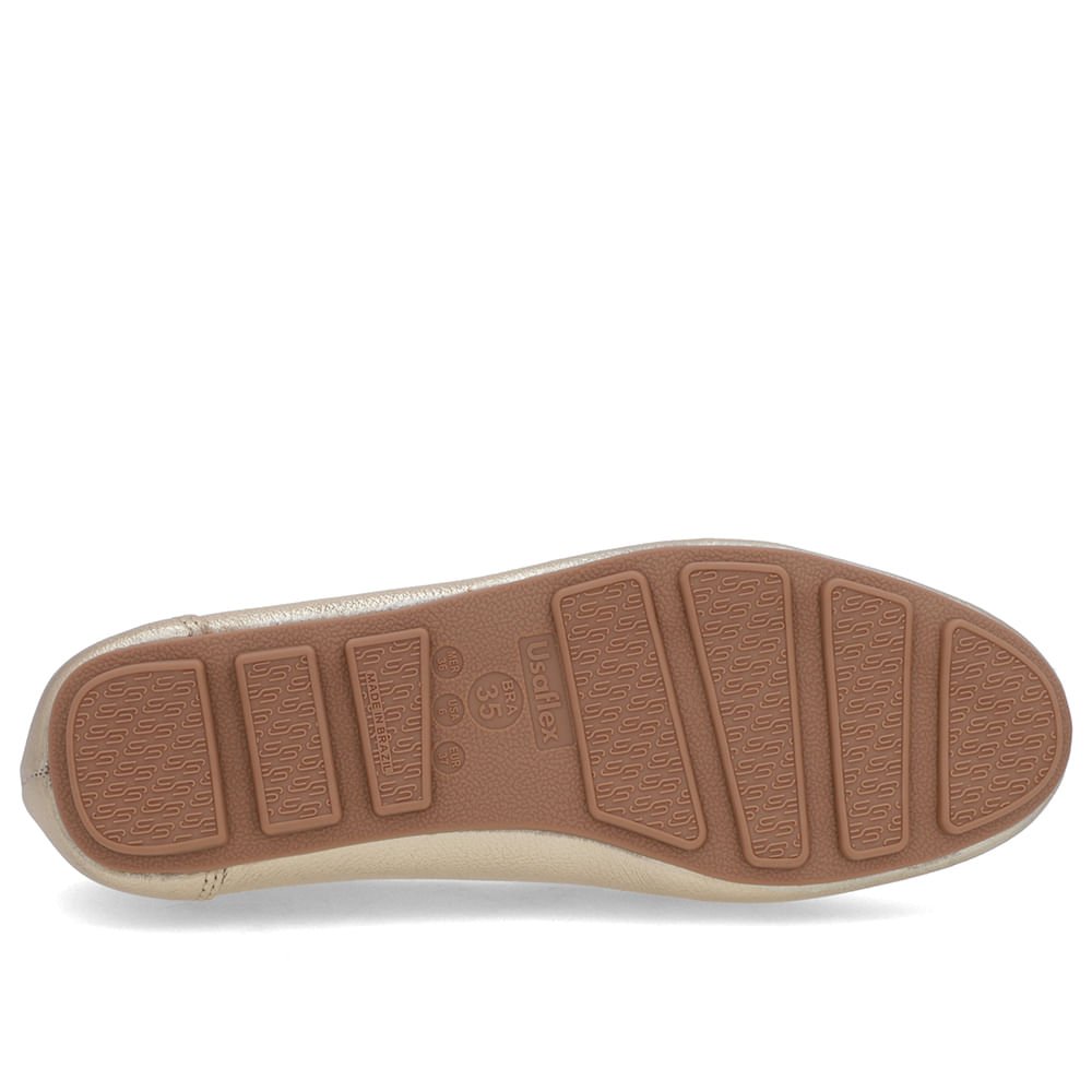 Loafer Dourado Couro Costuras Dourado 5