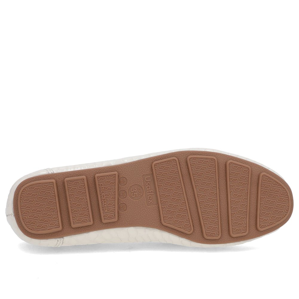 Loafer Branco Marfim Couro Costuras Branco 5