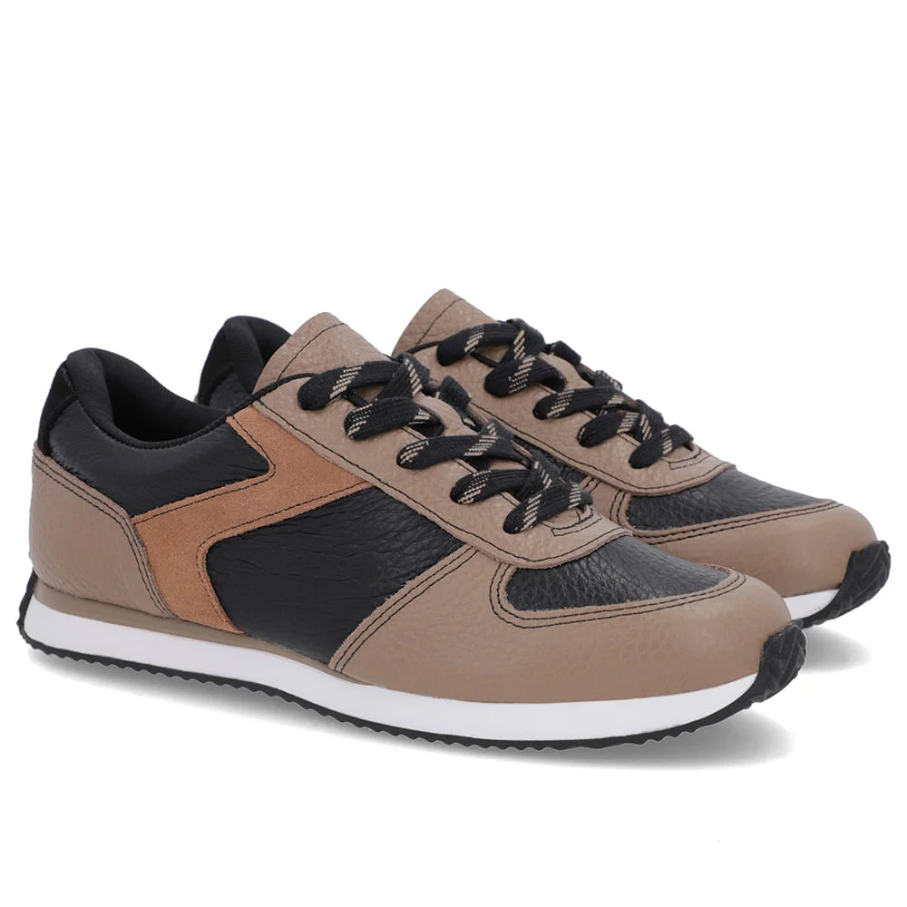 Tênis Marrom Claro Couro Cadarço Marrom 2