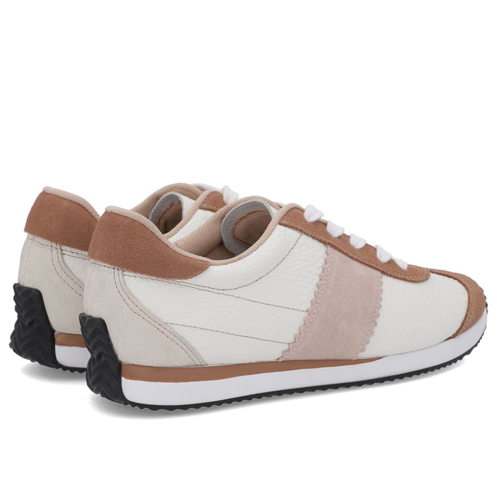 Tênis Branco Couro Detalhe Lateral Branco 3