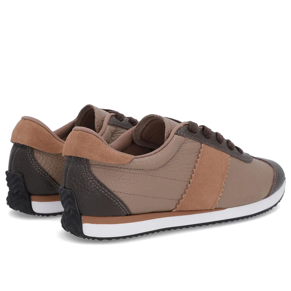 Tênis Marrom Claro Couro Detalhe Lateral Marrom 3