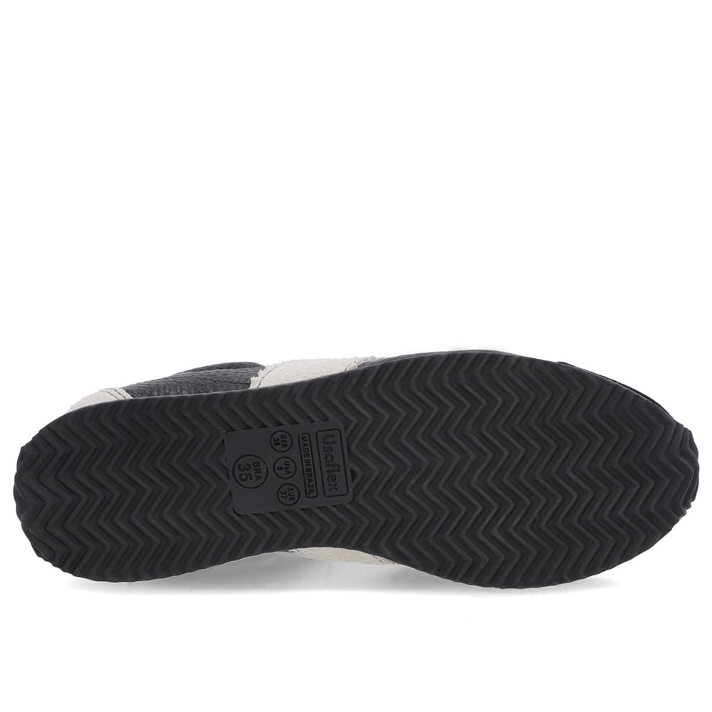 Tênis Preto Couro Detalhe Lateral Preto 5